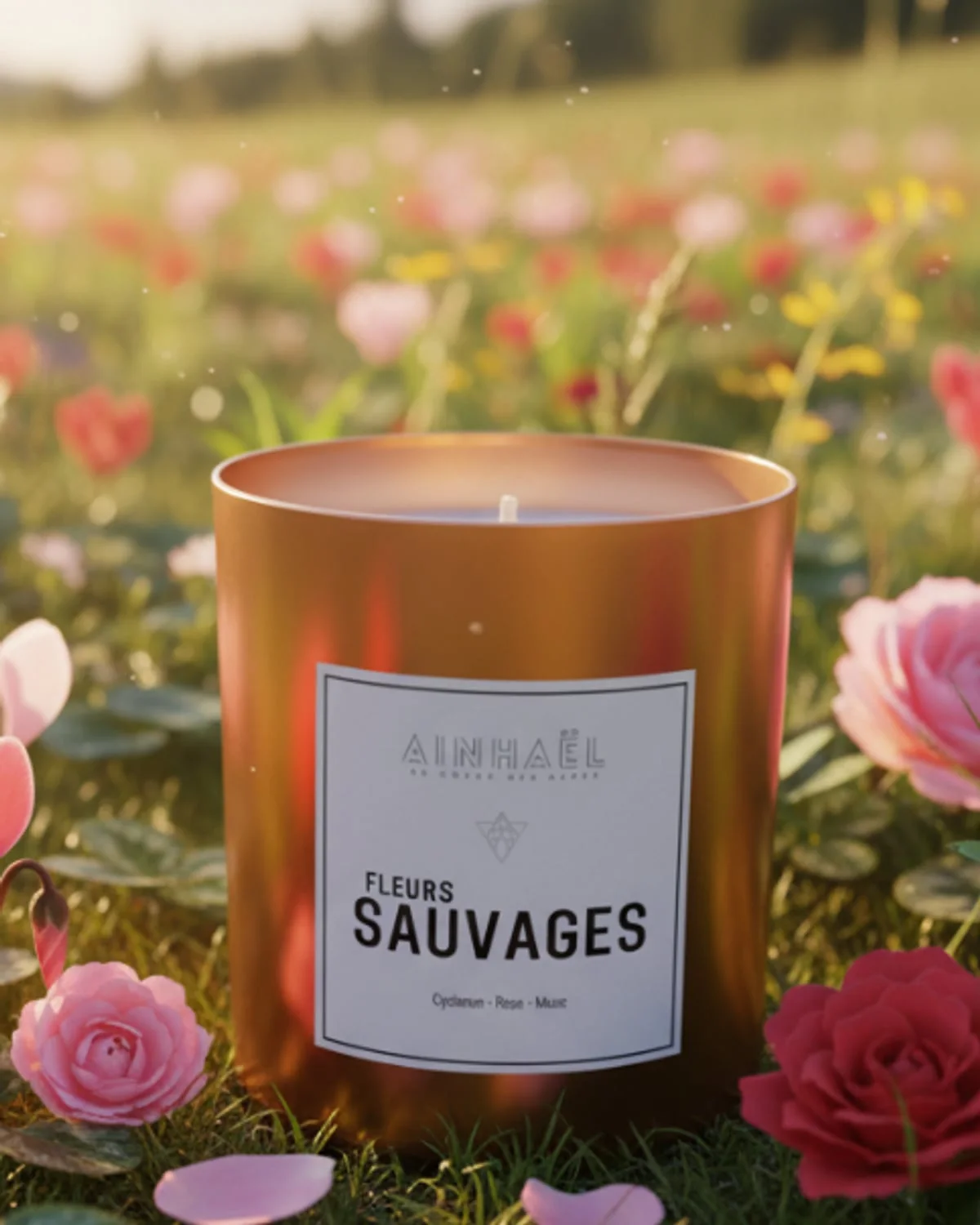 Roses Sauvages — Une roseraie au lever du soleil, à la lisière du sous-bois.